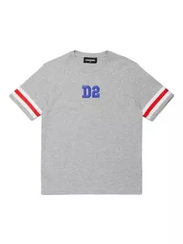 Dsquared2 Kids футболка с вышитым логотипом, серый