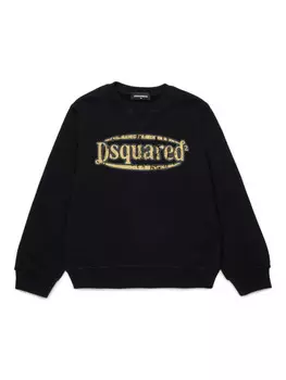 DSQUARED2 KIDS хлопковая толстовка с логотипом, черный