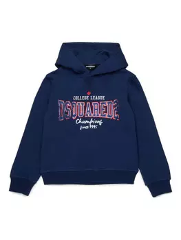 DSQUARED2 KIDS хлопковая толстовка с принтом логотипа, синий