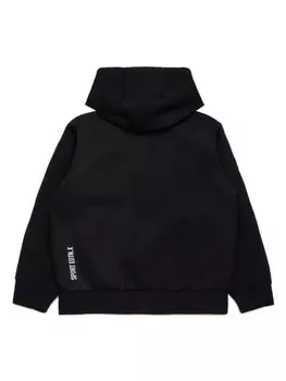 DSQUARED2 KIDS худи на молнии с логотипом, черный