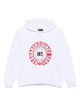 DSQUARED2 KIDS худи с логотипом, белый
