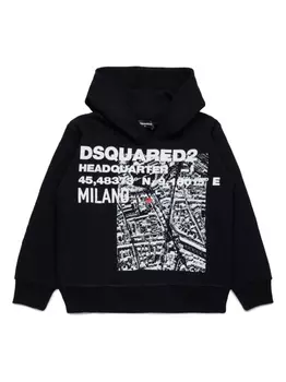 DSQUARED2 KIDS худи с логотипом, черный