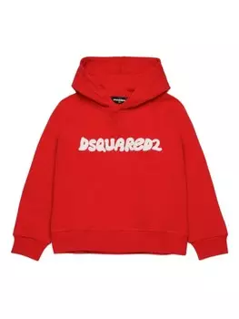 DSQUARED2 KIDS худи с вышитым логотипом, красный