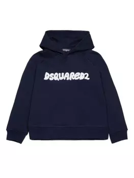 DSQUARED2 KIDS худи с вышитым логотипом, синий