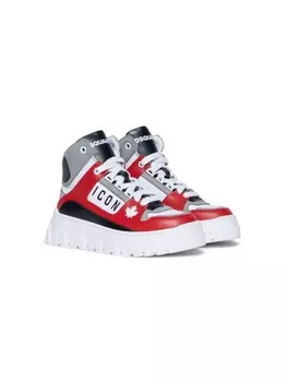 Dsquared2 Kids икона кожаные кроссовки, красный