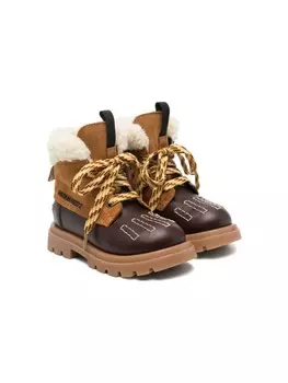 DSQUARED2 KIDS кожаные ботинки, коричневый