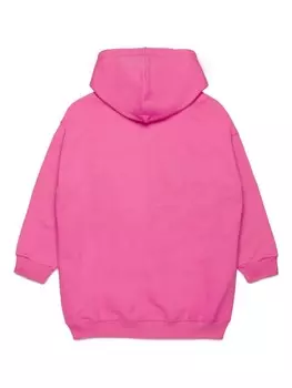 DSQUARED2 KIDS платье из джерси с капюшоном и логотипом, розовый