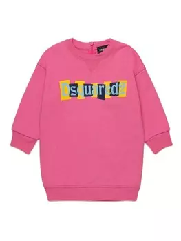 DSQUARED2 KIDS платье с логотипом, розовый