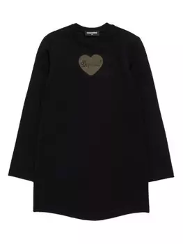 DSQUARED2 KIDS платье-свитер с аппликацией, черный