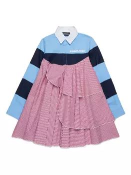 DSQUARED2 KIDS платье в полоску, синий