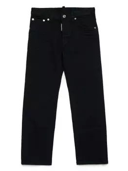 Dsquared2 Kids прямые джинсы с аппликацией, черный