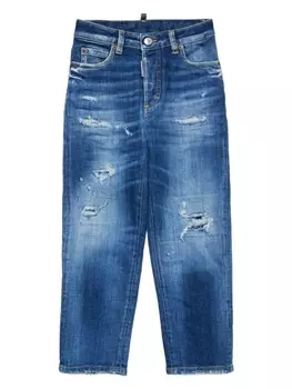 DSQUARED2 KIDS прямые джинсы средней посадки, синий