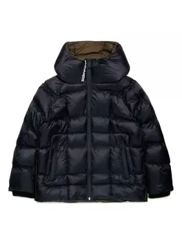 DSQUARED2 KIDS пуховик с капюшоном и логотипом, черный