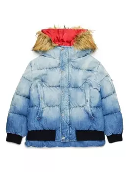 DSQUARED2 KIDS пуховик с логотипом, синий