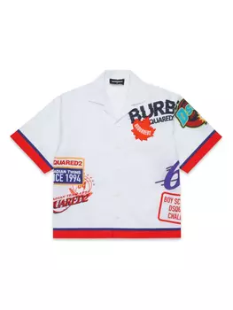 DSQUARED2 KIDS рубашка поло с логотипом, белый