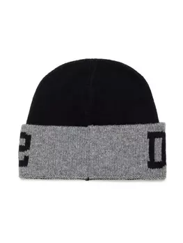 DSQUARED2 KIDS шапка бини с логотипом, черный