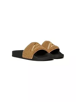 Dsquared2 Kids шлепанцы с вышитым логотипом DSQUARED2 KIDS, коричневый