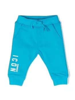 DSQUARED2 KIDS спортивные брюки Icon с логотипом, синий