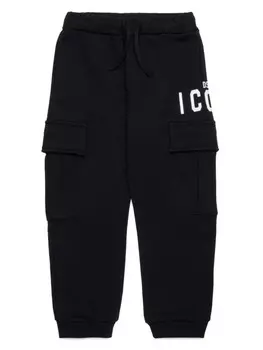 DSQUARED2 KIDS спортивные брюки с логотипом, черный