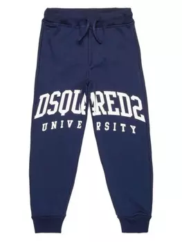 DSQUARED2 KIDS спортивные брюки с логотипом, синий