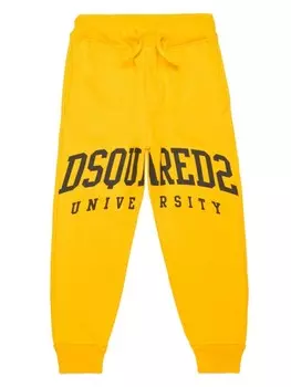 DSQUARED2 KIDS спортивные брюки с логотипом, желтый