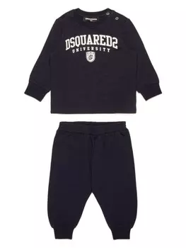 DSQUARED2 KIDS спортивный костюм из джерси с логотипом, синий