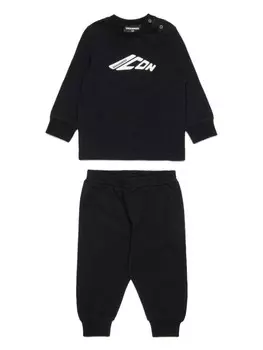 DSQUARED2 KIDS спортивный костюм с логотипом, черный