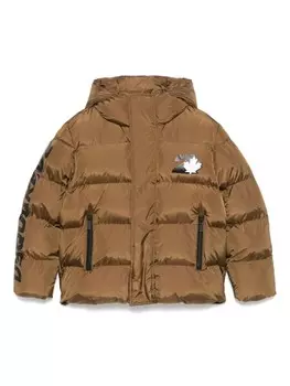 DSQUARED2 KIDS стеганая куртка, коричневый