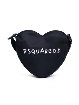 Dsquared2 Kids сумка DSQUARED2 KIDS в форме сердца с принтом логотипа, черный