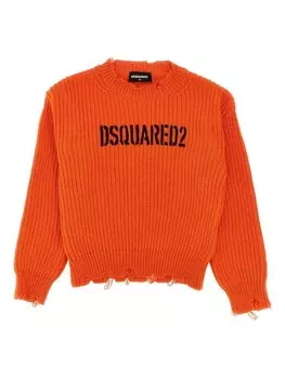 DSQUARED2 KIDS свитер с логотипом, оранжевый