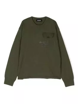 DSQUARED2 KIDS свитер с логотипом, зеленый