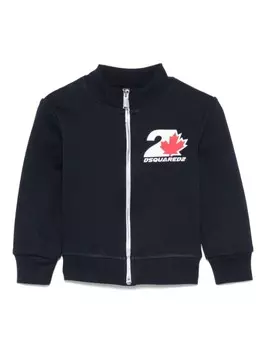 DSQUARED2 KIDS свитер с принтом логотипа, синий
