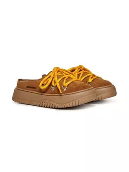 DSQUARED2 KIDS тапочки на шнуровке, коричневый