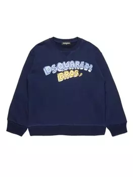 DSQUARED2 KIDS толстовка с графичным принтом, синий