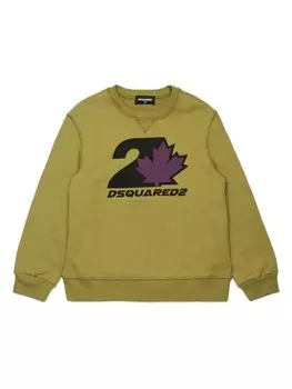 DSQUARED2 KIDS толстовка с логотипом, зеленый