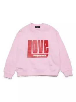 DSQUARED2 KIDS толстовка с надписью, розовый