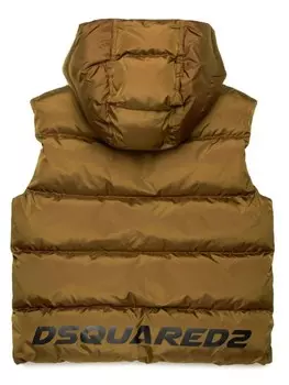 DSQUARED2 KIDS жилет с логотипом, коричневый