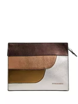 Dsquared2 клатч с логотипом, серебристый