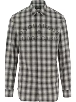 DSQUARED2 клетчатая хлопковая рубашка, черный