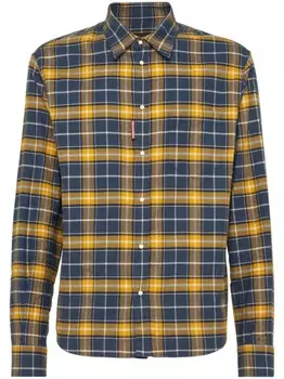 DSQUARED2 клетчатая рубашка с длинными рукавами, желтый