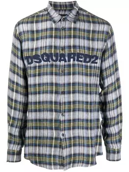 Dsquared2 клетчатая рубашка, синий