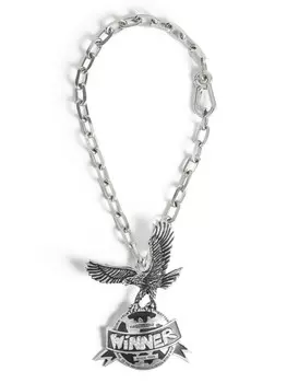 DSQUARED2 колье с подвесками и логотипом, серебряный