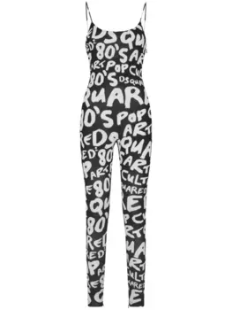 Dsquared2 комбинезон с текстовым принтом, черный