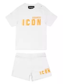 Dsquared2 комплект Icon из футболки и шортов с логотипом, белый