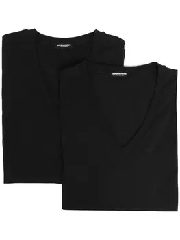 DSQUARED2 комплект из двух футболок с V-образным вырезом, черный