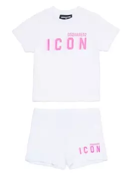 Dsquared2 комплект из футболки и шортов с логотипом Icon, белый