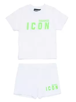 Dsquared2 комплект из футболки и шортов с логотипом Icon, белый