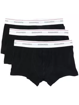 DSQUARED2 комплект из трех боксеров с логотипом, черный
