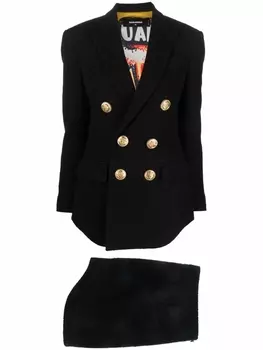 Dsquared2 костюм-двойка с юбкой и двубортным пиджаком, черный