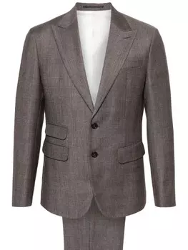DSQUARED2 костюм из вирджинской шерсти с двубортным пиджаком, коричневый